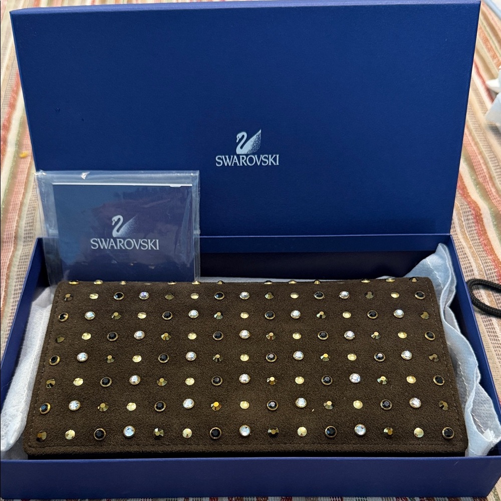 Swarovski Brown Wallet with Crystal Accents